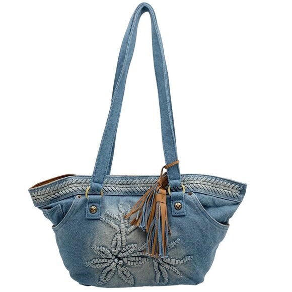 Patricia Nash Blue Marconia Small Denim Tote Bag - Picture 1 of 12